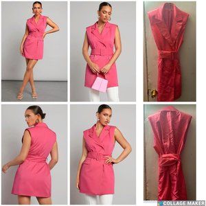 Dress Lapel Neck Belted Blazer Vest